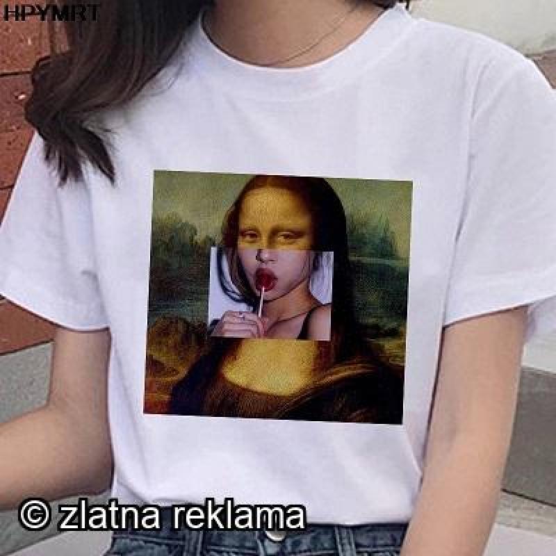 Маица со принт Мона Лиза