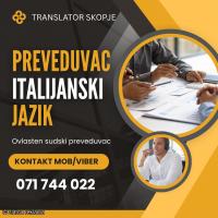 071 744 022 Prevod od italijanski jazik na makedonski jazik